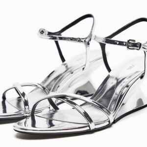Zara Silver Strappy Sandals